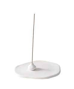 Handmade Incense Holder Irregula Plain Ceramic Stick Incense Holders pomelo pumpkin incense burner for Home Decor Yoga Meditation Zen (pomelo white)