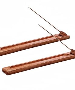 RE RELIURE 2 Packs Wood Incense Holder for Sticks with Adjustable Angle, Incense Stick Holder with Ash Catcher,Stick Incense Burner,9.8 Inches
