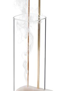 FasolaHome Incense Holder, Unique Marble Incense Stick Holder, 100% Anti-Ash Flying, Brass Incense Holder for Sticks, Incense Burner Holder for Meditation Yoga (White)