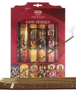 Hem Incense Sticks Variety Pack #2 and Incense Stick Holder Bundle with 6 God Series Fragrances