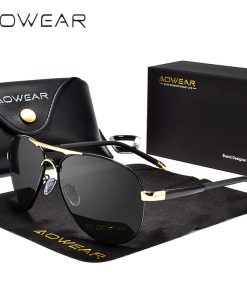 AOWEAR Polarized Pilot Sunglasses – Stylish HD Mirror Shades for Men