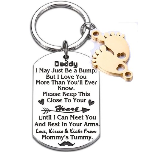 Soon to Be Daddy Keychain – Gift for New Father from Wife or Baby, Father's Day Idea