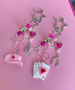Handmade Western Good Luck Keychain – Beaded Disco Cowgirl Charm for Bags & Gifts
