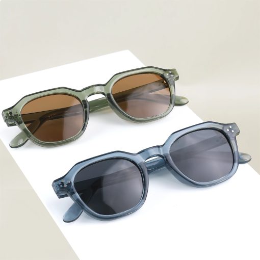 CATERSIDE Polygon Polarized Sunglasses – Vintage Style TR90 Travel Eyewear