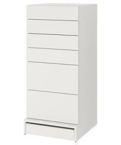 White 6-Drawer Chest – Clean Modern Dresser with Ample Storage (SKU: HE-DC5632)
